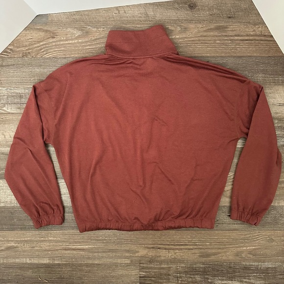 Vuori Halo Half Zip Relaxed Pullover Rosewood Cropped Boxy Sweatshirt VW269 XS - Picture 5 of 8